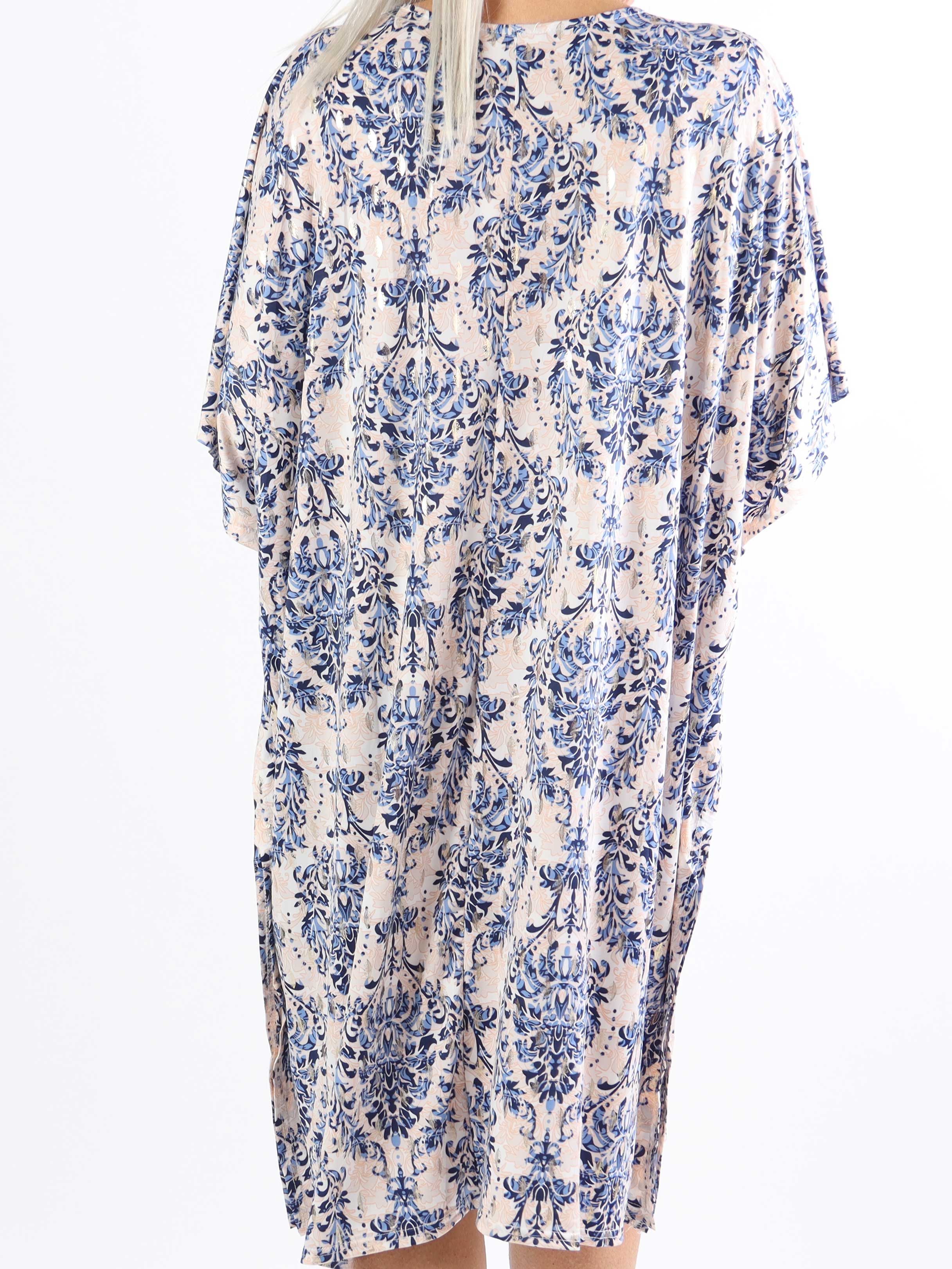 Azmina Royal - Elastisk plus size tunikakjole i loose fit